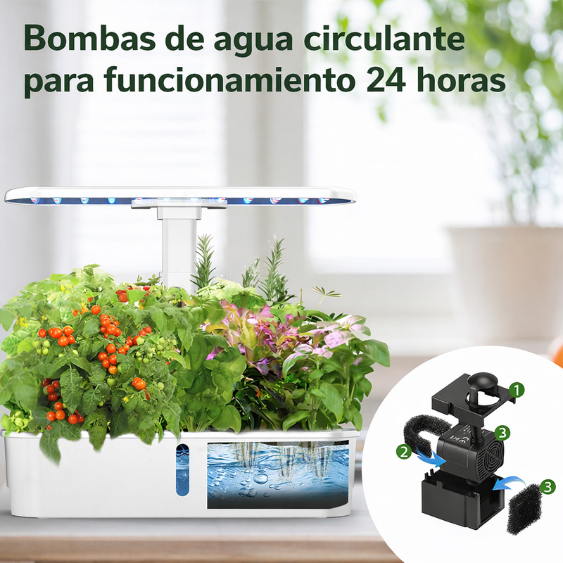 Huerto Hidropónico Inteligente con Luz LED