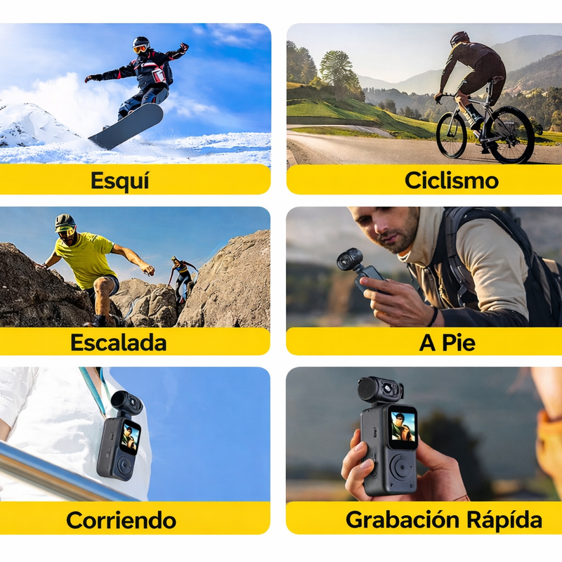 Cámara Deportiva 4K HD con Rotación de 270°